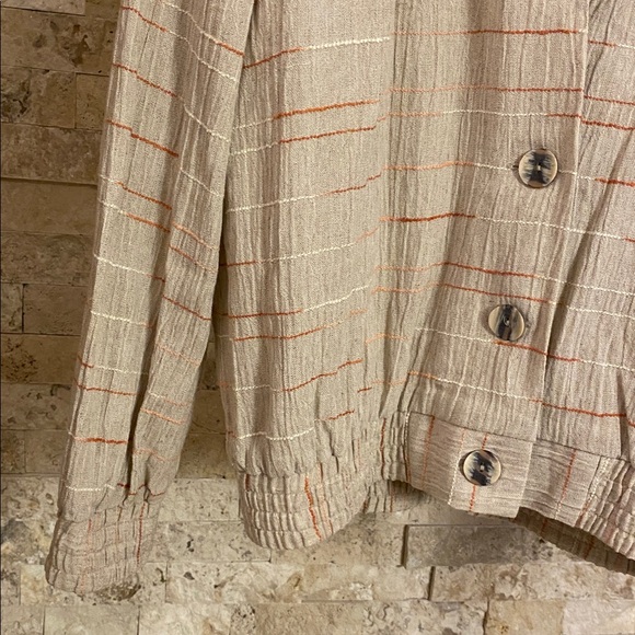 ‘95 Dead Stock Ramie / Linen Blend Cinched Waist Bomber - Picture 7 of 9